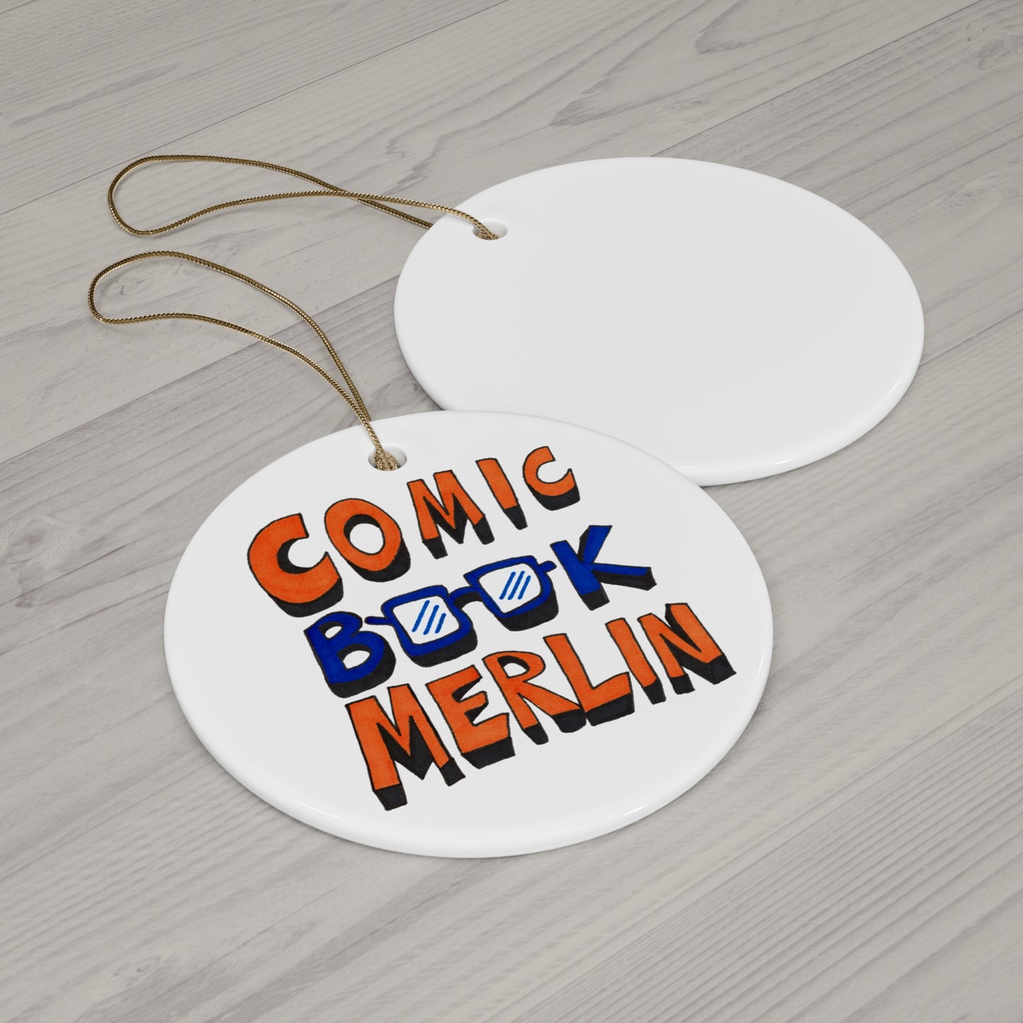 Comic Book Merlin Logo Ceramic Ornament