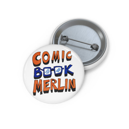 1.5" Comic Book Merlin Logo Button Pin