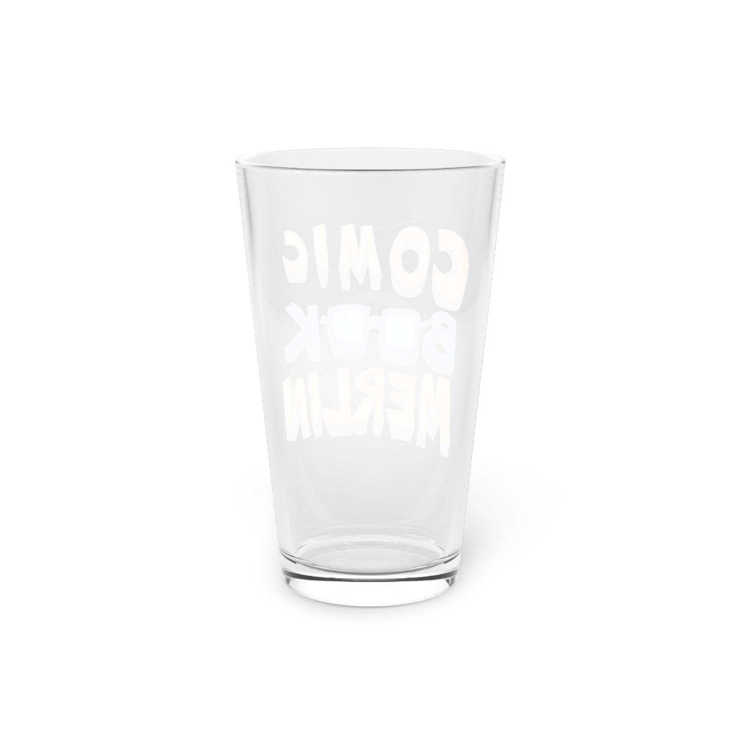 Comic Book Merlin Logo 16oz Pint Glass