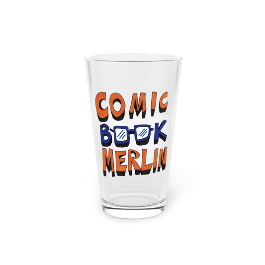 Comic Book Merlin Logo 16oz Pint Glass